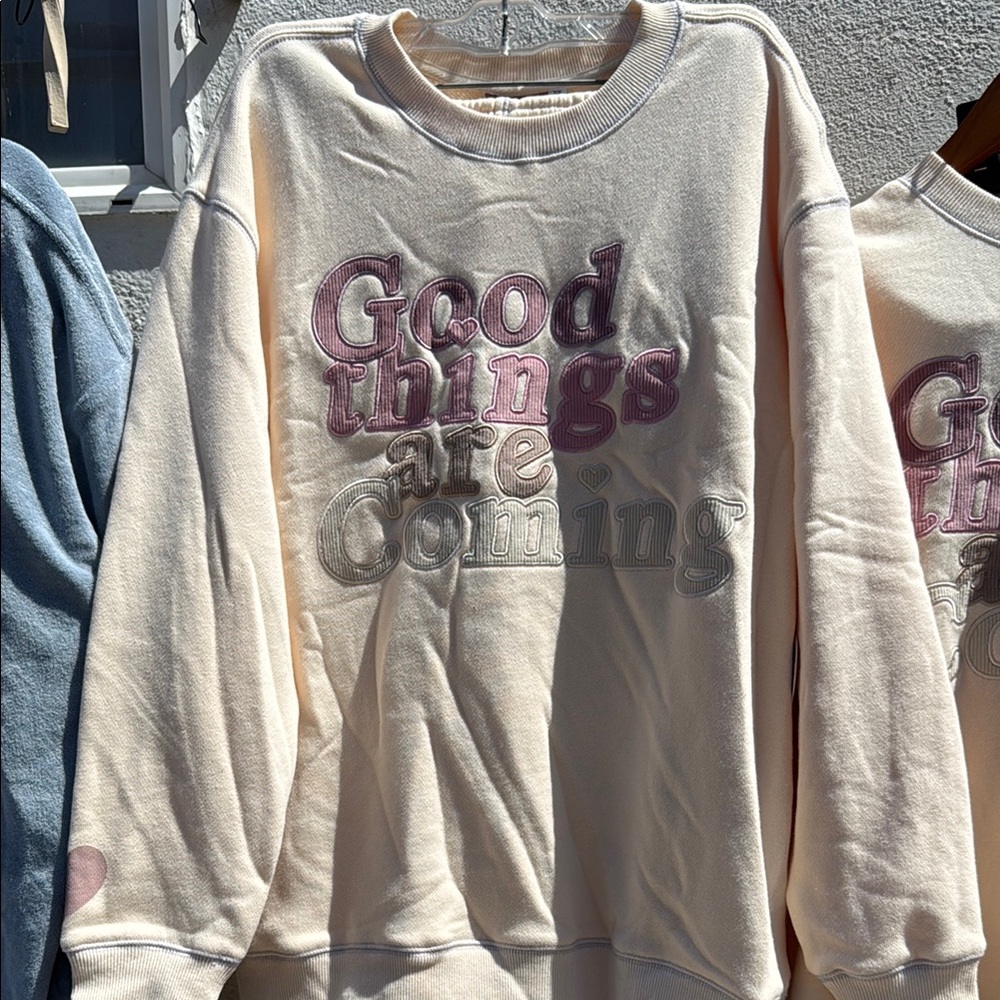 Cream Sweatshirt with Positive Message